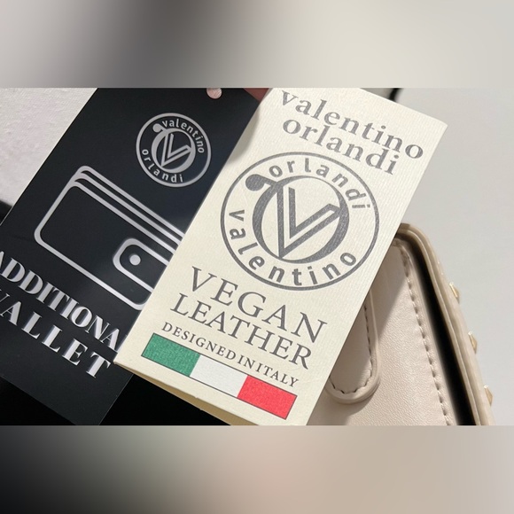 NWT Valentino Orlandi Taupe Studded Crossbody Bag - Picture 10 of 12